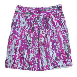 ANN TAYLOR‎ Purple Pink Watercolor Pencil Side Zipper Skirt Womens Size 6